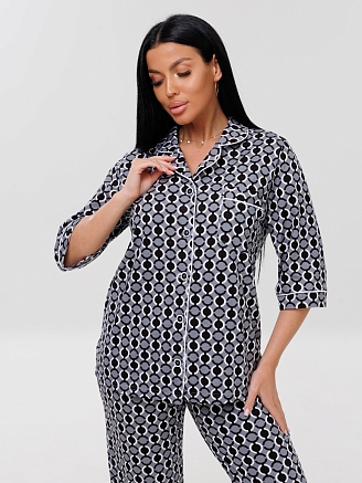 Женский костюм К-132(К) / Серый (круги)