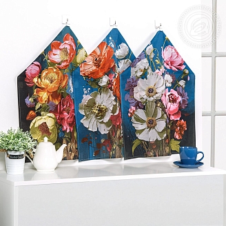 Набор из 3-х полотенец рогожка / Цветалина