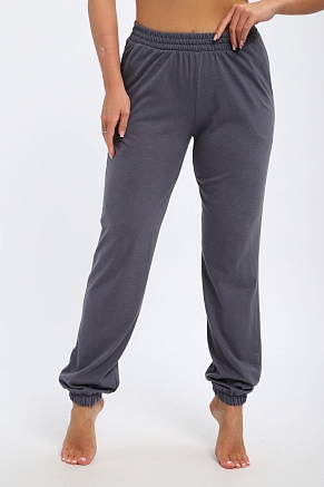 Брюки женские из кулирки на резинке / Графит