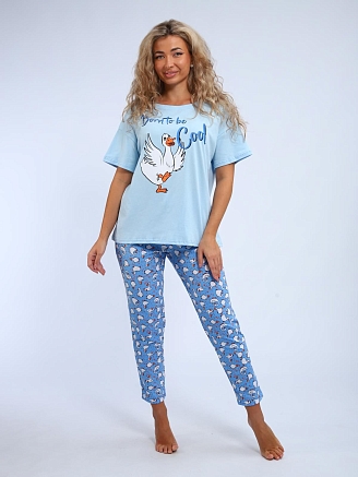 Женская пижама Веселина / голубой