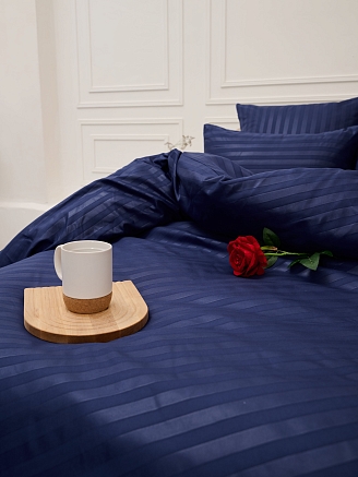 Пододеяльник микрофибра страйп / Синий