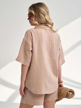 Женский костюм "Муслин" (шорты) 2460-Мус / Бежевый