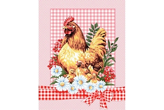 Набор полотенец вафельное полотно 3 шт. / Петушок