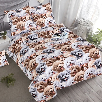 Постельное бельё поплин De Luxe Дружок