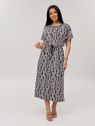 Женская туника Т-205(К) / Черный (геометрия)