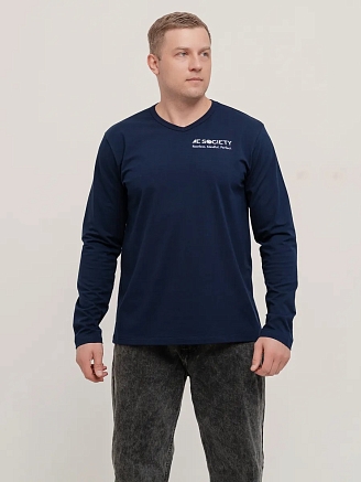 Мужской лонгслив "Оникс" арт.мк1282 / Темно-синий