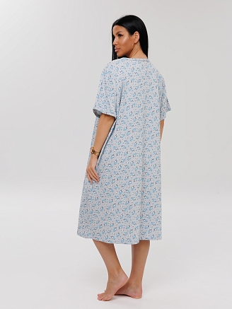 Женская сорочка Сор-38(К) / Серый (цветы)