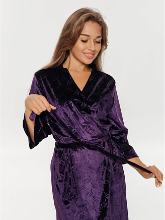 Женский халат Топаз / Перья сирень