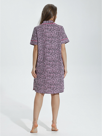 Женский халат Сансара / Леопард розовый