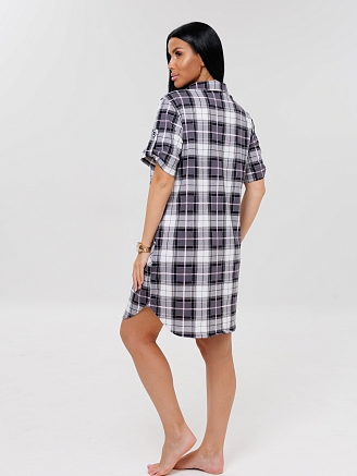 Женский халат Х-188(К) / Серый (клетка)