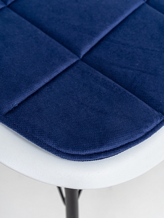 Подушка на стул с закругленными краями / Темно-синий