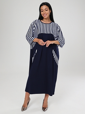 Женское платье МАРГО МАКСИ ПлВ-2838 / Сине-белые полосы