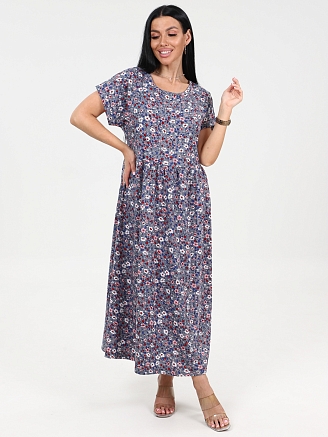 Женское платье М-982 / Цветок серый