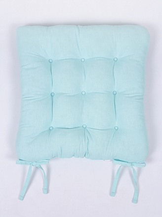 Комплект подушек на стул с завязками (бязь) 2 шт. / Светло-бирюзовый