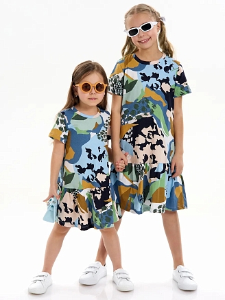 Детское платье "Лето" / Цветы камуфляж