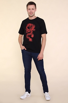 Мужская футболка Тату Дракона-4 2224 / Черный