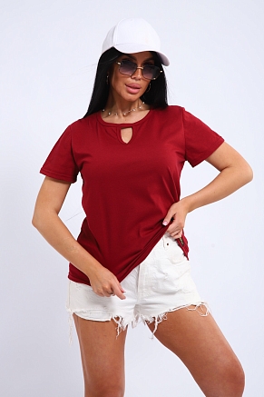 Женская футболка 33603 / бордовый