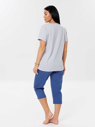 Женская пижама П-33(К) / Синий (надписи)