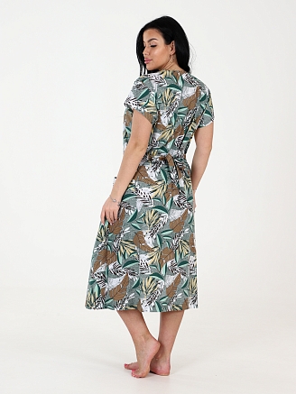 Женский халат ХК-548 / Листва на оливке