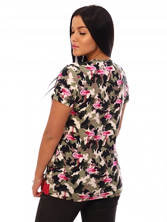 Женская футболка Флер / Розовое кружево