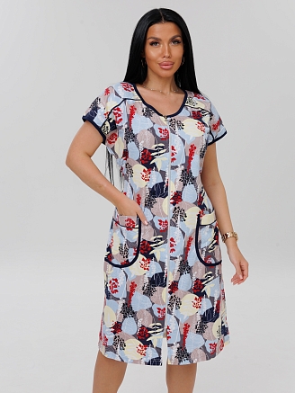 Женский халат Х-81(К) / Голубой (пятна)