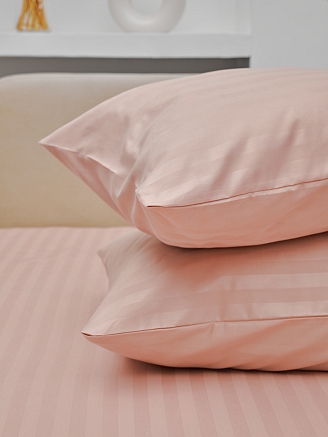 Комплект наволочек микрофибра-страйп / Пудра