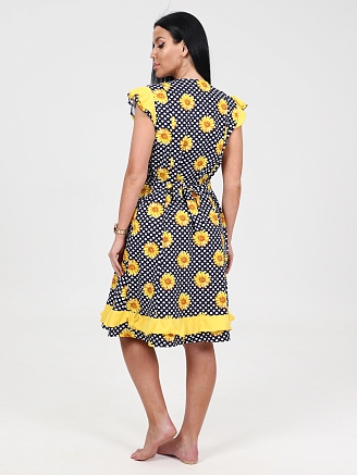 Женский халат НИНА ХК-826 / Календулы на горохе