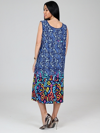 Женский сарафан МАКСИ СК-345 / Разноцветный узор