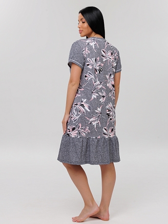 Женский халат Х-48(К) / Графит (цветы)