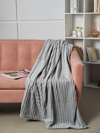 Плед велсофт / Светло-серый