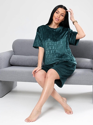 Женский костюм Чиэра-Жаккард / изумруд