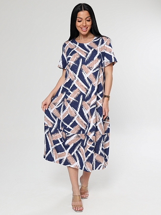 Женское платье Бохо ПлК-2965 / Бежевые мазки