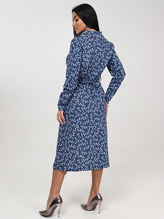 Женское платье ПлК-325 / Белый лист на синем