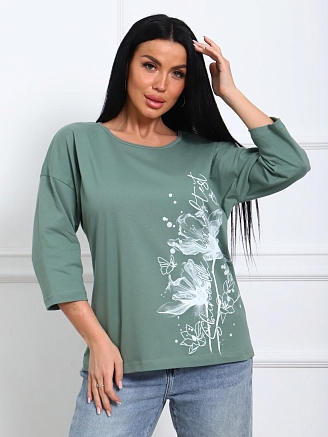 Женская футболка Амели / хаки