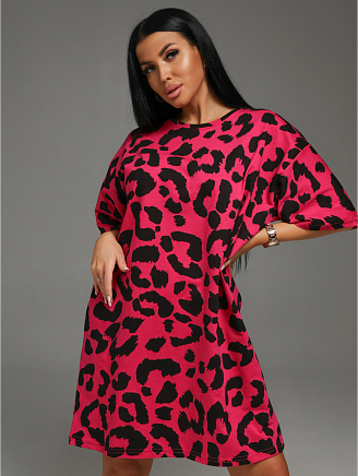 Женское платье-футболка Вега / Малина