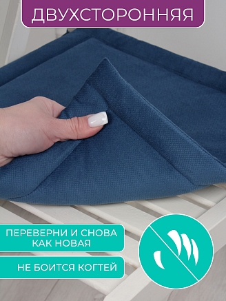 Комплект квадратных подушек на стул с завязками (4 шт.) арт. PKK / Синий