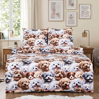 Постельное бельё поплин De Luxe Дружок