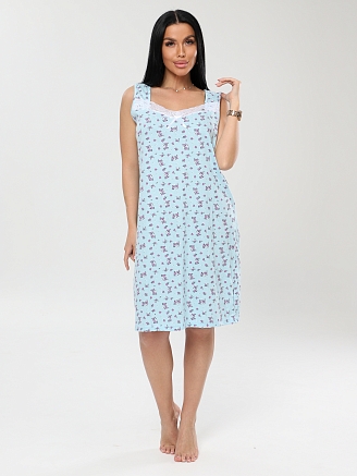 Женская сорочка Сор-92(К) / Ментоловый (цветы)