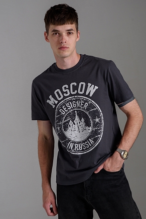 Мужская футболка 8503/1 / антрацит+Москва