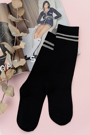 Детские гольфы Люрекс (набор 2 пары) / черный