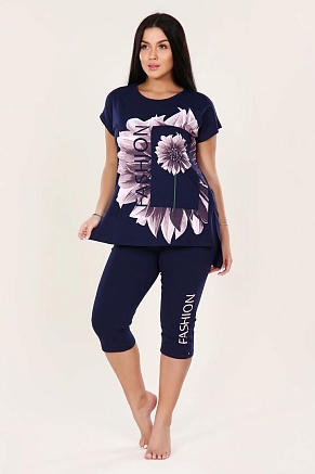 Женский костюм Flower fashion 397 / Темно-синий