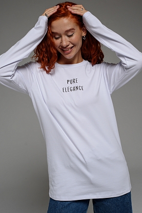 Женский лонгслив 8516 / белый+Pure