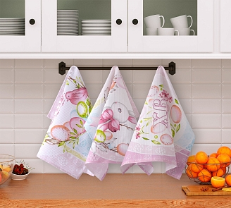 Набор вафельных полотенец 3 шт. / Пасхальное утро 1