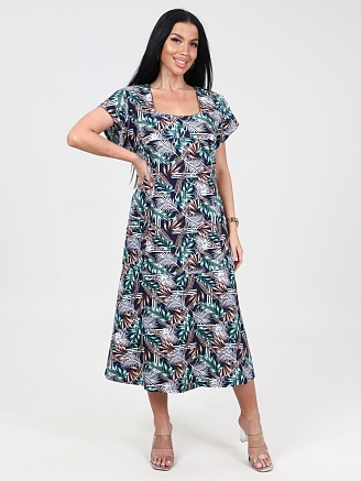 Женское платье Вера макси ПлК-340 / Серо-зеленый колос