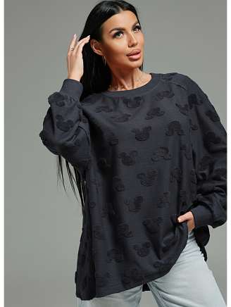 Женский свитшот Ребека / Махра Микки серый