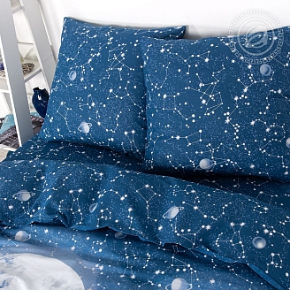 Постельное бельё поплин De Luxe Созвездие леопарда