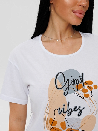 Женская пижама П-67(К) / Белый (надписи)