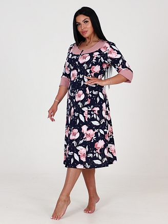 Женский халат Дамский ХК-245 / Крупные пионы