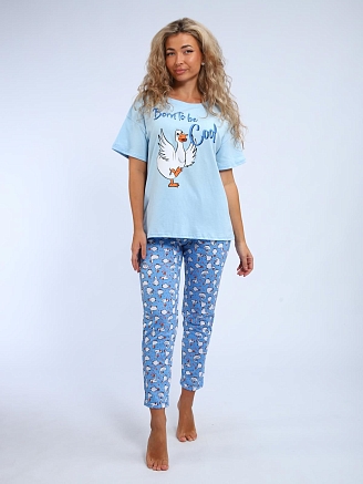 Женская пижама Веселина / голубой