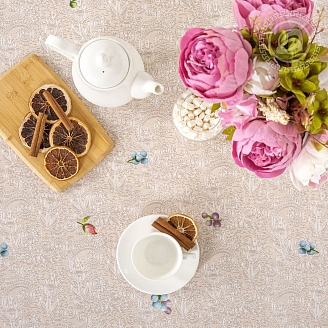 Скатерть рогожка / Пионы